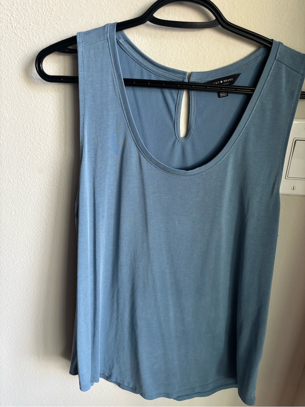 Lucky Brand Dusty Blue Keyhole Tank Top